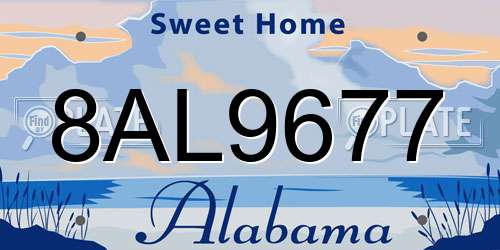 8AL9677 Alabama License Plate