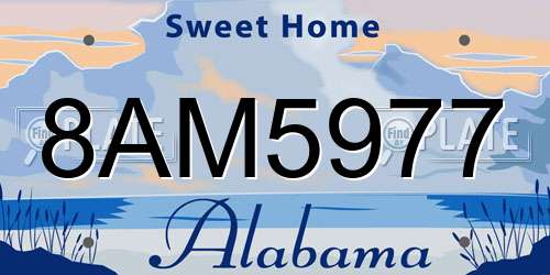 8AM5977 Alabama License Plate