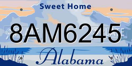 8AM6245 Alabama License Plate