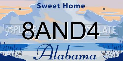 8AND4 Alabama License Plate