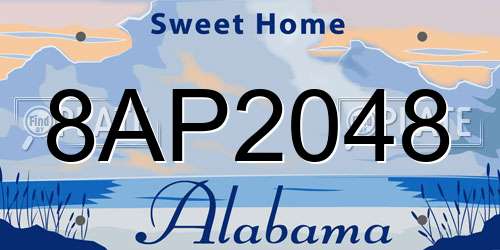 8AP2048 Alabama License Plate