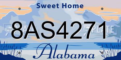 8AS4271 Alabama License Plate