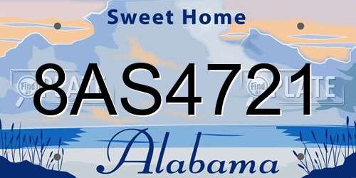 8AS4721 Alabama License Plate