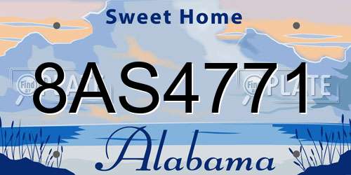 8AS4771 Alabama License Plate