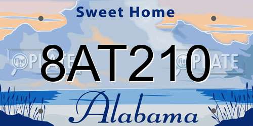 8AT210 Alabama License Plate