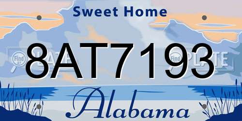 8AT7193 Alabama License Plate