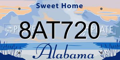 8AT720 Alabama License Plate