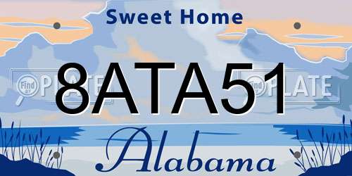 8ATA51 Alabama License Plate