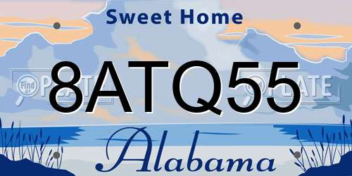 8ATQ55 Alabama License Plate