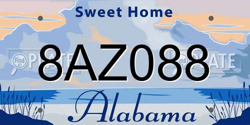 8AZ088 Alabama License Plate