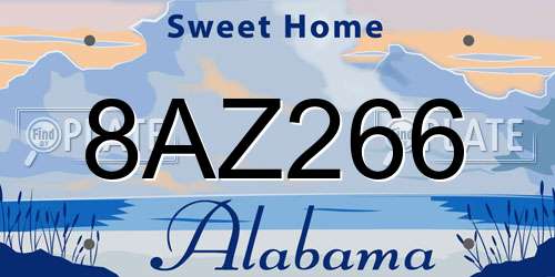 8AZ266 Alabama License Plate