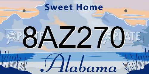8AZ270 Alabama License Plate