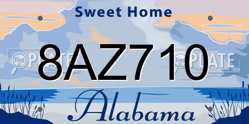 8AZ710 Alabama License Plate
