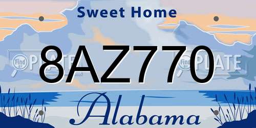 8AZ770 Alabama License Plate