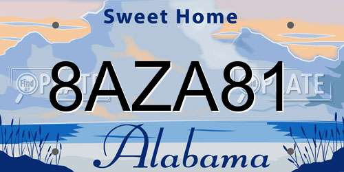 8AZA81 Alabama License Plate