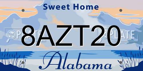 8AZT20 Alabama License Plate