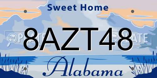 8AZT48 Alabama License Plate