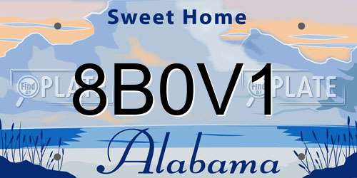 8B0V1 Alabama License Plate
