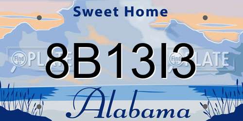 8B13I3 Alabama License Plate