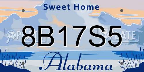 8B17S5 Alabama License Plate