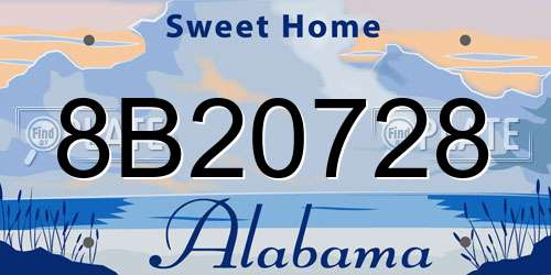 8B20728 Alabama License Plate