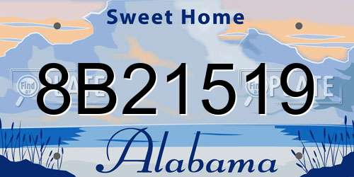 8B21519 Alabama License Plate