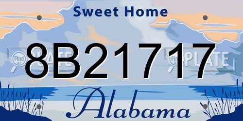 8B21717 Alabama License Plate