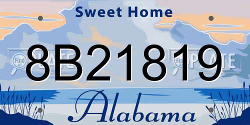8B21819 Alabama License Plate