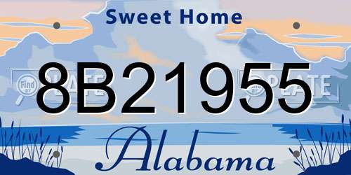 8B21955 Alabama License Plate