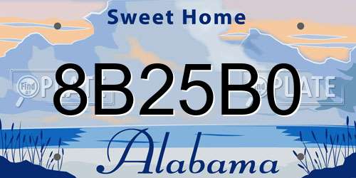 8B25B0 Alabama License Plate