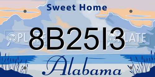 8B25I3 Alabama License Plate