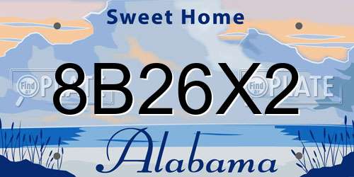 8B26X2 Alabama License Plate