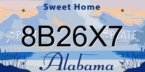 8B26X7 Alabama License Plate