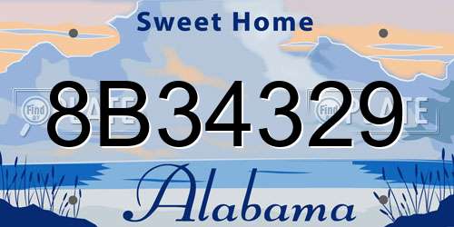 8B34329 Alabama License Plate