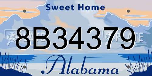 8B34379 Alabama License Plate