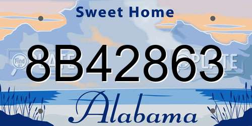 8B42863 Alabama License Plate