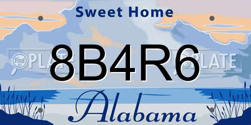 8B4R6 Alabama License Plate