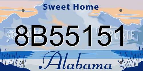 8B55151 Alabama License Plate