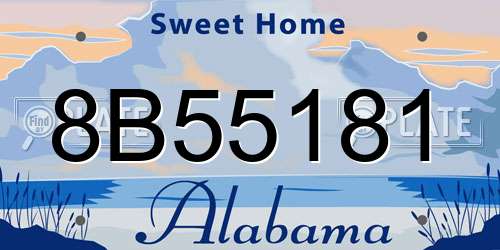 8B55181 Alabama License Plate