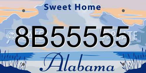 8B55555 Alabama License Plate