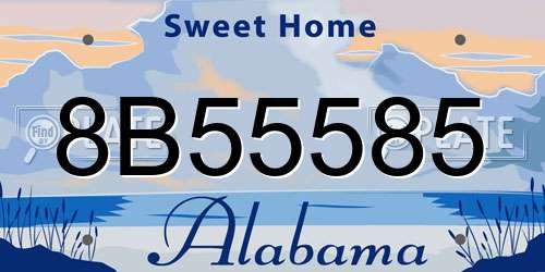 8B55585 Alabama License Plate