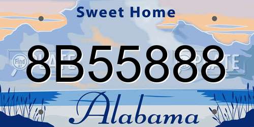 8B55888 Alabama License Plate
