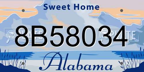 8B58034 Alabama License Plate