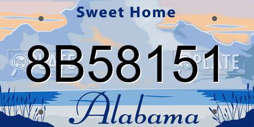 8B58151 Alabama License Plate