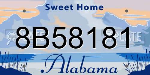 8B58181 Alabama License Plate