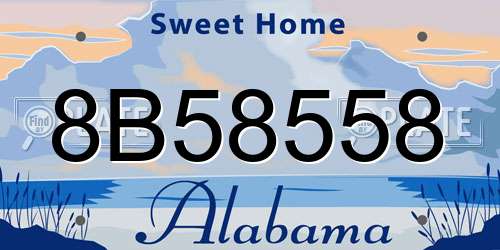 8B58558 Alabama License Plate