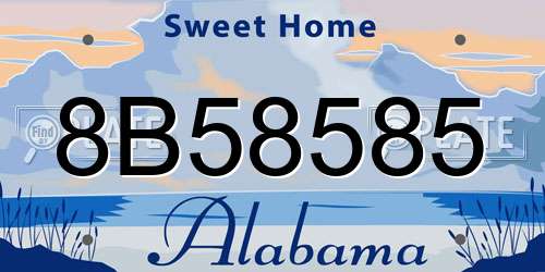 8B58585 Alabama License Plate