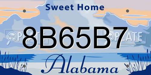 8B65B7 Alabama License Plate