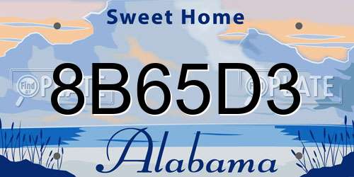 8B65D3 Alabama License Plate
