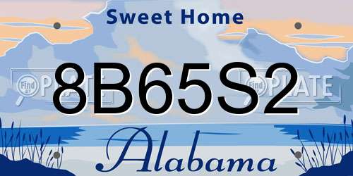 8B65S2 Alabama License Plate